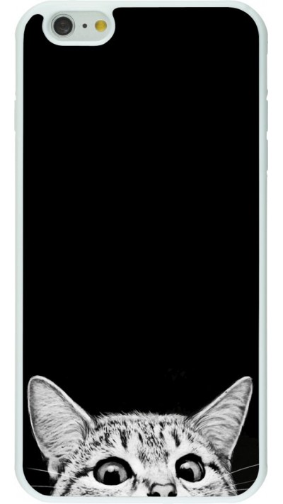 Coque iPhone 6 Plus / 6s Plus - Silicone rigide blanc Cat Looking Up Black