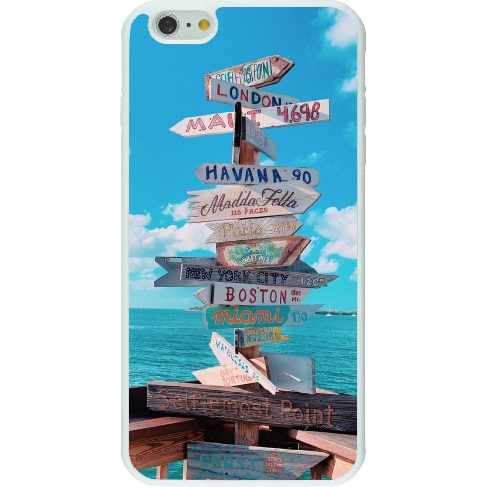 Coque iPhone 6 Plus / 6s Plus - Silicone rigide blanc Cool Cities Directions