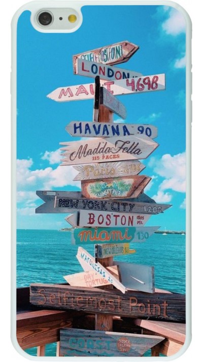 Coque iPhone 6 Plus / 6s Plus - Silicone rigide blanc Cool Cities Directions