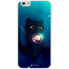 Coque iPhone 6 Plus / 6s Plus - Silicone rigide blanc Cute Cat Bubble