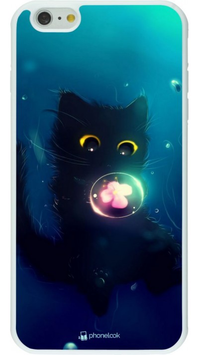 Hülle iPhone 6 Plus / 6s Plus - Silikon weiss Cute Cat Bubble