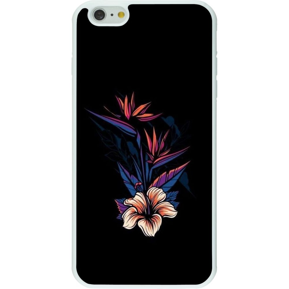 Coque iPhone 6 Plus / 6s Plus - Silicone rigide blanc Dark Flowers