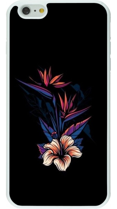Hülle iPhone 6 Plus / 6s Plus - Silikon weiss Dark Flowers