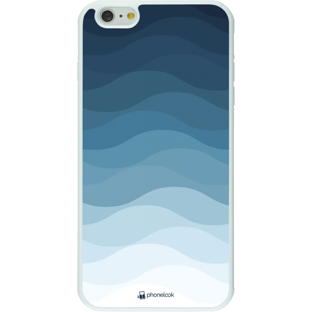 Hülle iPhone 6 Plus / 6s Plus - Silikon weiss Flat Blue Waves