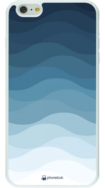 Coque iPhone 6 Plus / 6s Plus - Silicone rigide blanc Flat Blue Waves