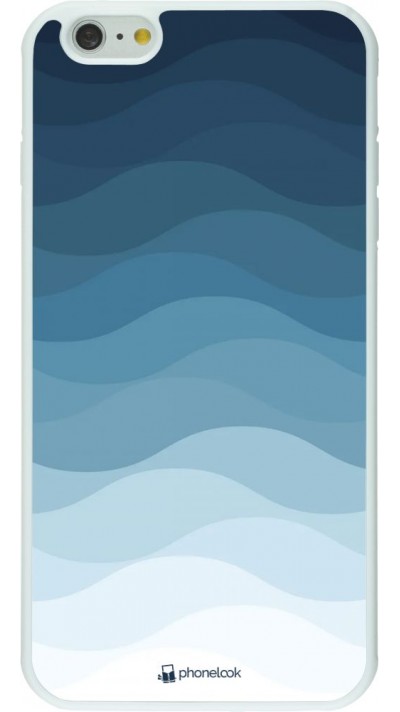 Hülle iPhone 6 Plus / 6s Plus - Silikon weiss Flat Blue Waves