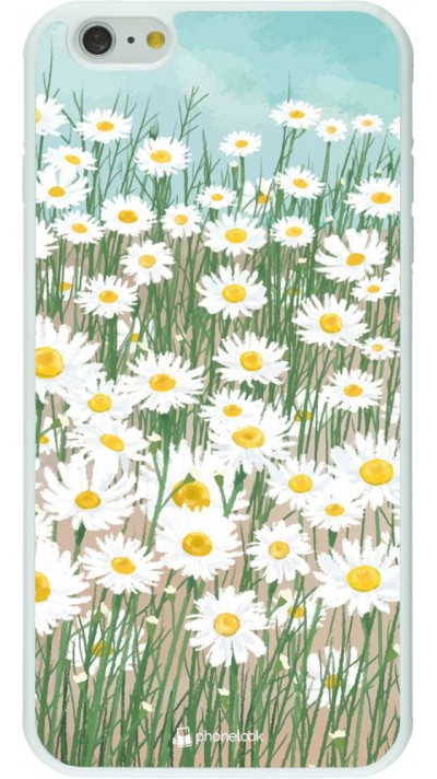 Hülle iPhone 6 Plus / 6s Plus - Silikon weiss Flower Field Art