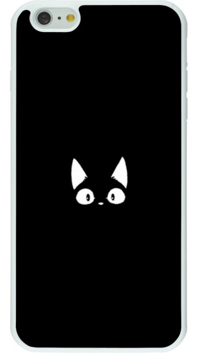 Hülle iPhone 6 Plus / 6s Plus - Silikon weiss Funny cat on black