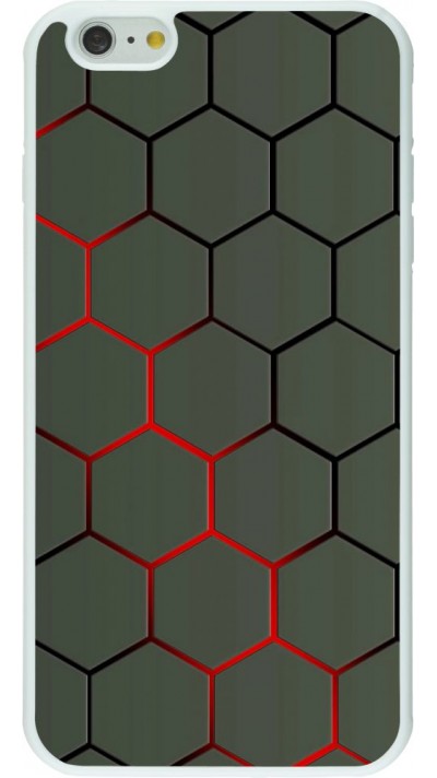 Hülle iPhone 6 Plus / 6s Plus - Silikon weiss Geometric Line red