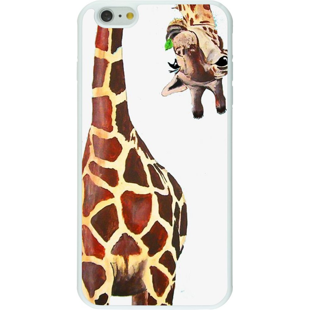 Hülle iPhone 6 Plus / 6s Plus - Silikon weiss Giraffe Fit