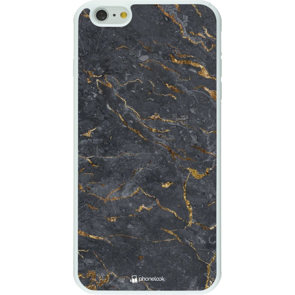 Hülle iPhone 6 Plus / 6s Plus - Silikon weiss Grey Gold Marble