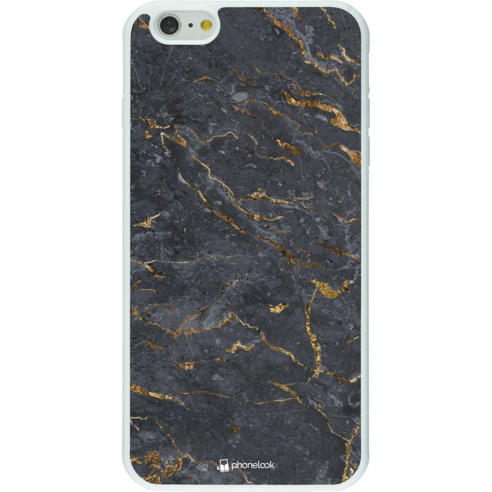 Coque iPhone 6 Plus / 6s Plus - Silicone rigide blanc Grey Gold Marble