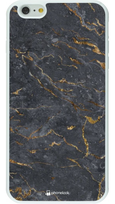 Hülle iPhone 6 Plus / 6s Plus - Silikon weiss Grey Gold Marble