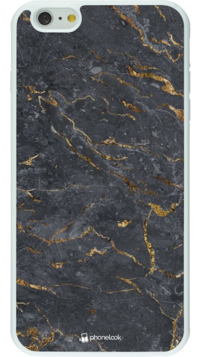 Coque iPhone 6 Plus / 6s Plus - Silicone rigide blanc Grey Gold Marble