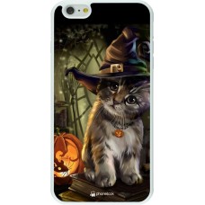 Hülle iPhone 6 Plus / 6s Plus - Silikon weiss Halloween 21 Witch cat