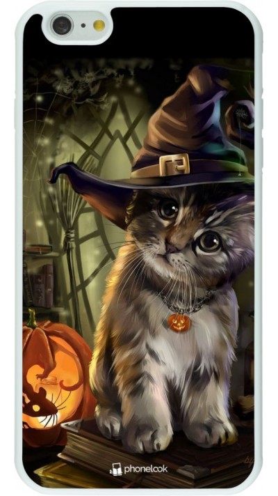 Hülle iPhone 6 Plus / 6s Plus - Silikon weiss Halloween 21 Witch cat
