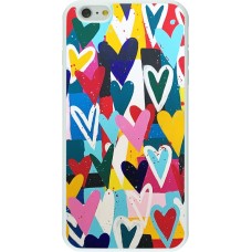 Hülle iPhone 6 Plus / 6s Plus - Silikon weiss Joyful Hearts