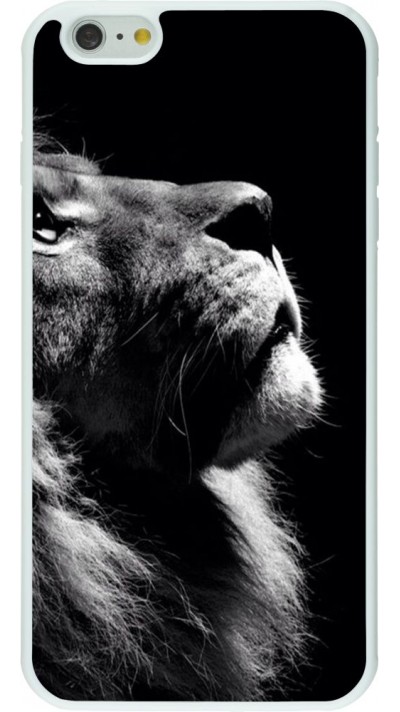 Hülle iPhone 6 Plus / 6s Plus - Silikon weiss Lion looking up