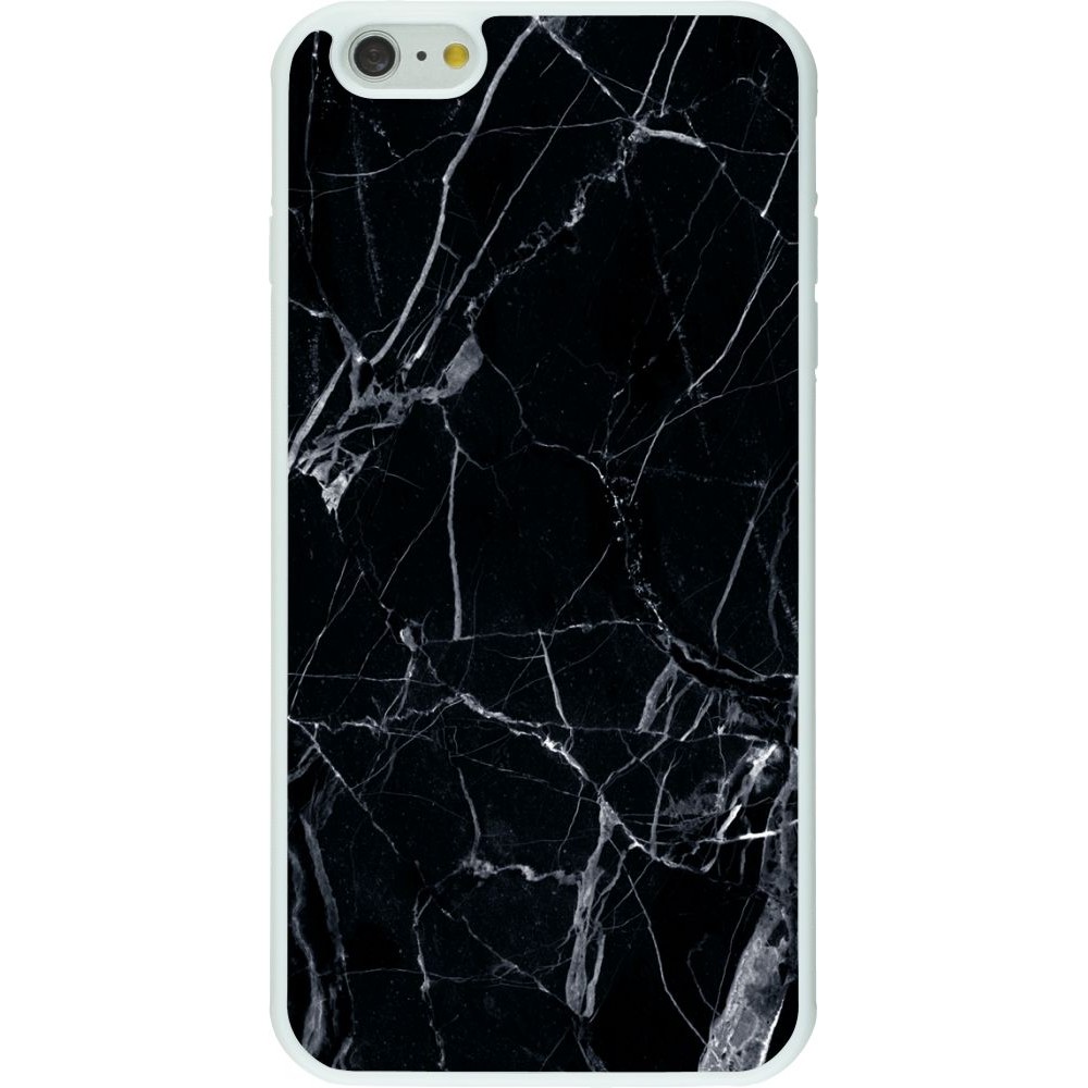 Hülle iPhone 6 Plus / 6s Plus - Silikon weiss Marble Black 01