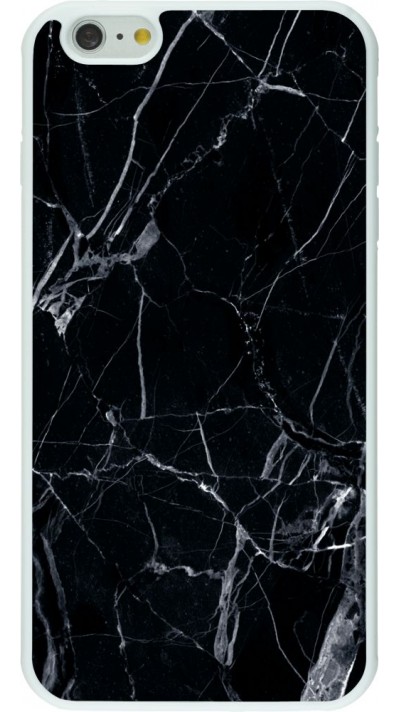 Hülle iPhone 6 Plus / 6s Plus - Silikon weiss Marble Black 01