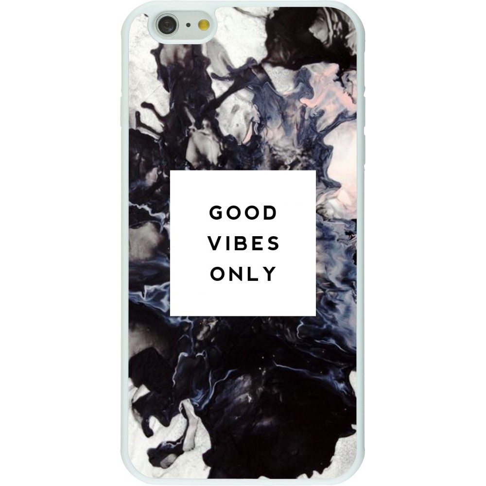 Hülle iPhone 6 Plus / 6s Plus - Silikon weiss Marble Good Vibes Only