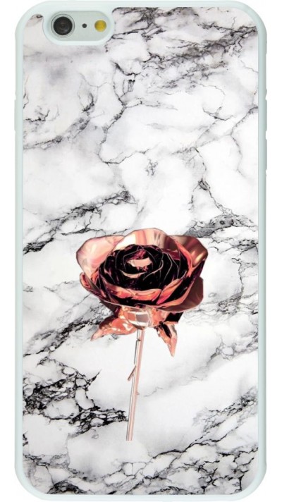 Hülle iPhone 6 Plus / 6s Plus - Silikon weiss Marble Rose Gold