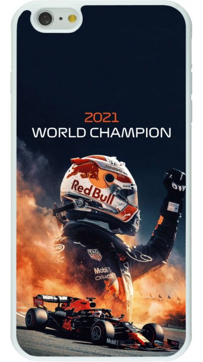Coque iPhone 6 Plus / 6s Plus - Silicone rigide blanc Max Verstappen 2021 World Champion