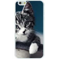 Hülle iPhone 6 Plus / 6s Plus - Silikon weiss Meow 23