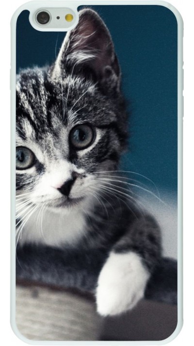 Hülle iPhone 6 Plus / 6s Plus - Silikon weiss Meow 23