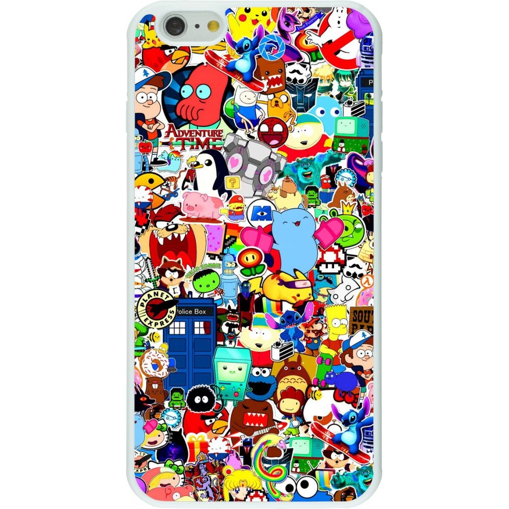 Coque iPhone 6 Plus / 6s Plus - Silicone rigide blanc Mixed cartoons