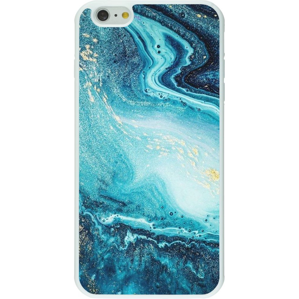 Coque iPhone 6 Plus / 6s Plus - Silicone rigide blanc Sea Foam Blue