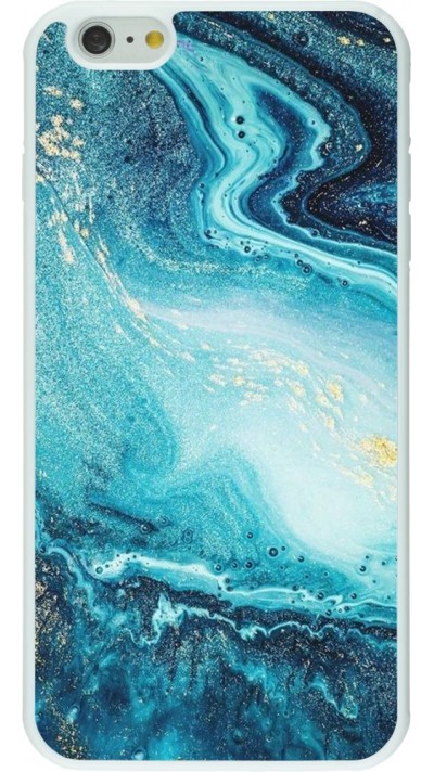 Coque iPhone 6 Plus / 6s Plus - Silicone rigide blanc Sea Foam Blue