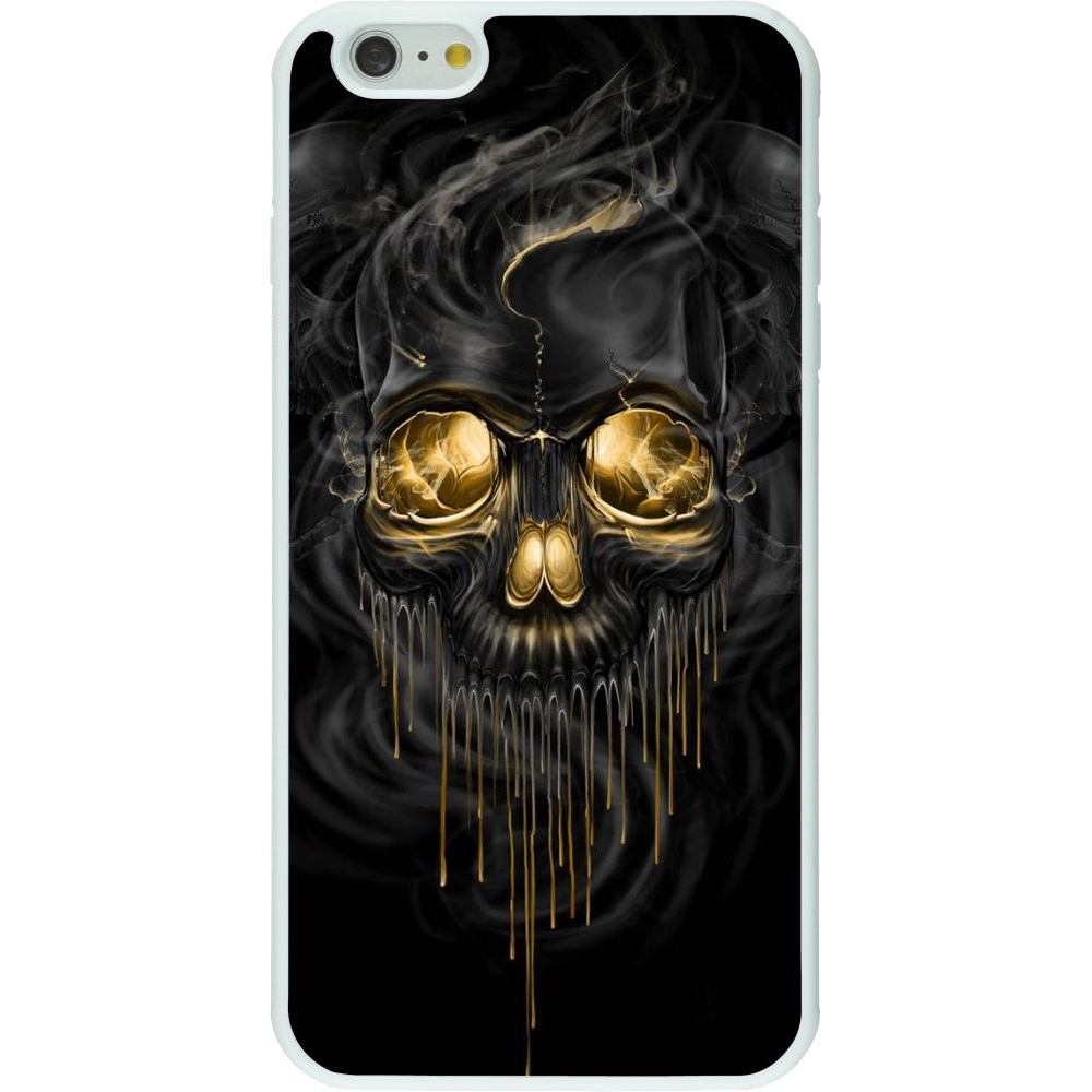 Hülle iPhone 6 Plus / 6s Plus - Silikon weiss Skull 02