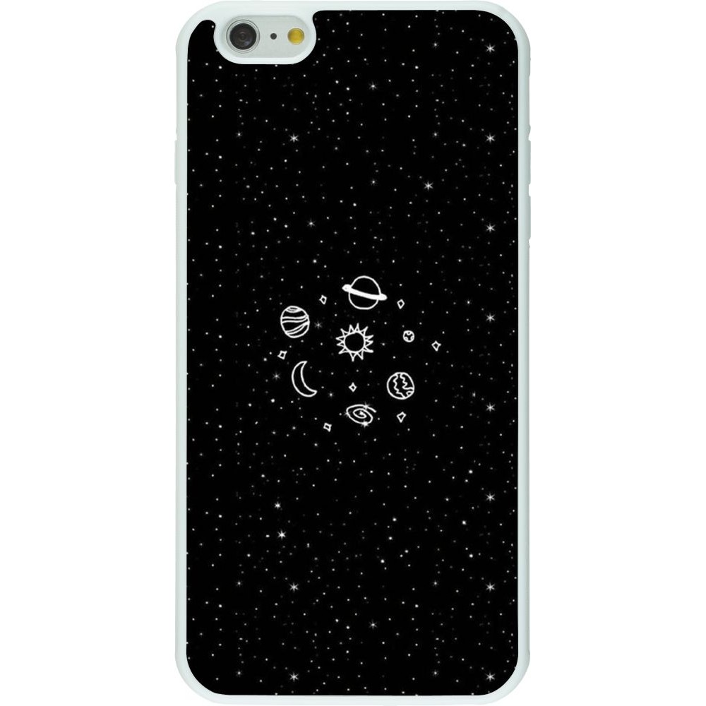Coque iPhone 6 Plus / 6s Plus - Silicone rigide blanc Space Doodle