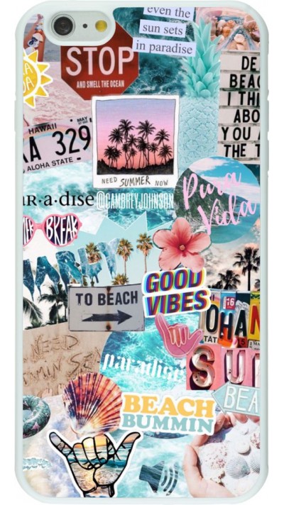 Coque iPhone 6 Plus / 6s Plus - Silicone rigide blanc Summer 20 collage