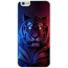 Hülle iPhone 6 Plus / 6s Plus - Silikon weiss Tiger Blue Red