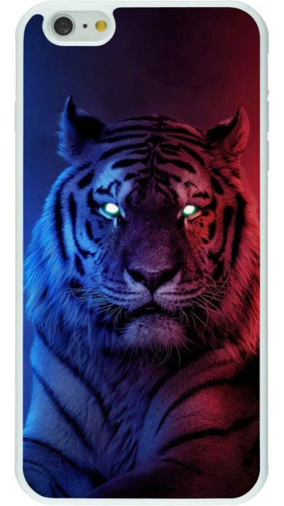 Coque iPhone 6 Plus / 6s Plus - Silicone rigide blanc Tiger Blue Red