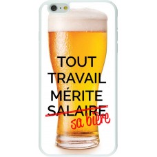 Hülle iPhone 6 Plus / 6s Plus - Silikon weiss Tout travail mérite sa bière