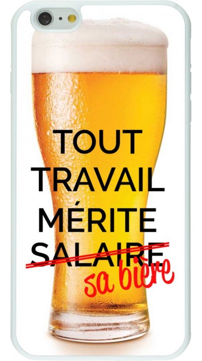 Hülle iPhone 6 Plus / 6s Plus - Silikon weiss Tout travail mérite sa bière