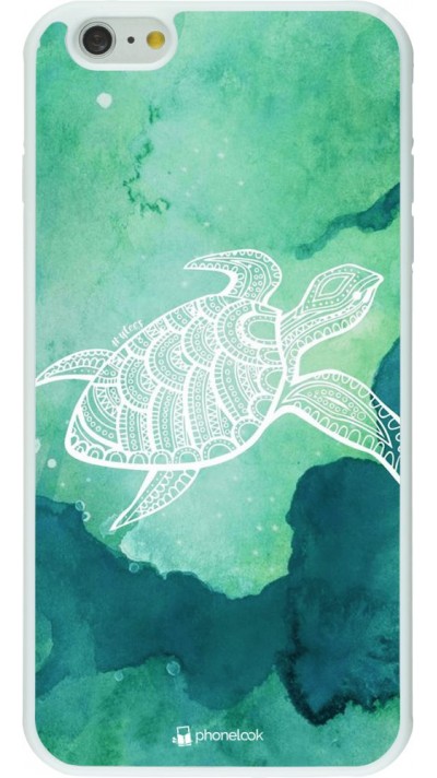 Hülle iPhone 6 Plus / 6s Plus - Silikon weiss Turtle Aztec Watercolor