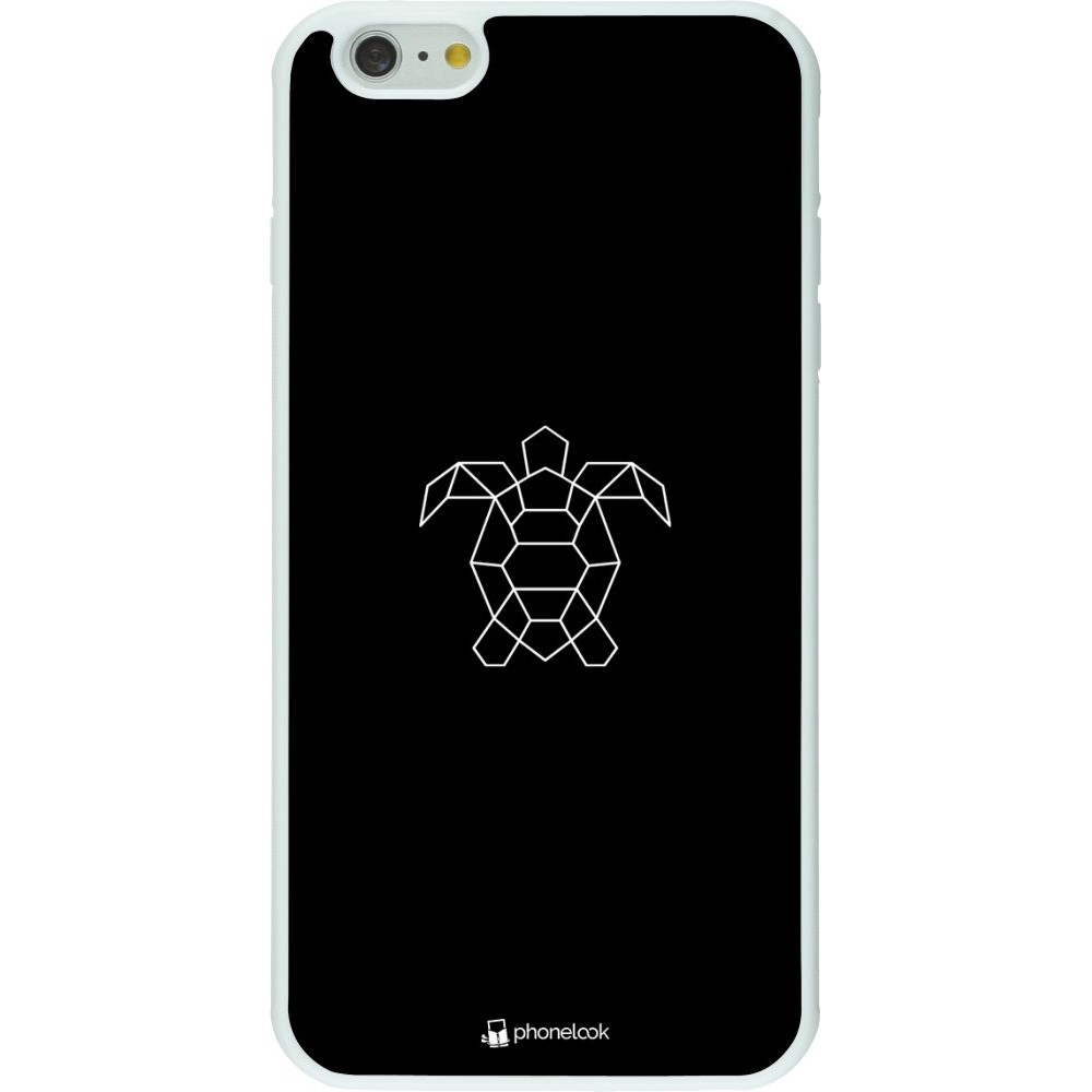 Coque iPhone 6 Plus / 6s Plus - Silicone rigide blanc Turtles lines on black