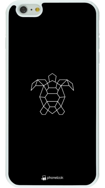 Coque iPhone 6 Plus / 6s Plus - Silicone rigide blanc Turtles lines on black