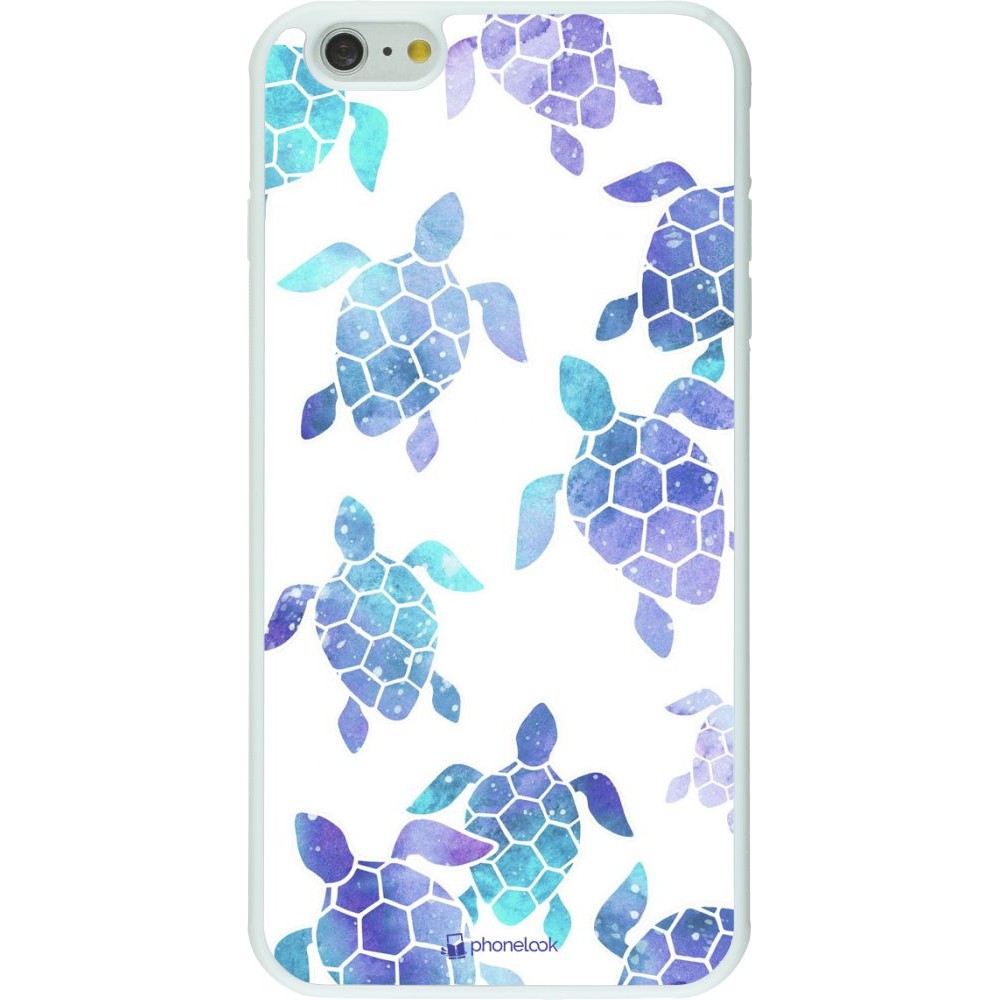 Hülle iPhone 6 Plus / 6s Plus - Silikon weiss Turtles pattern watercolor