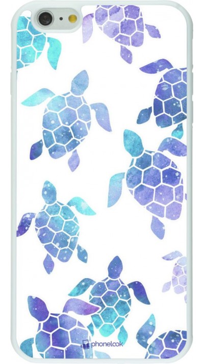 Hülle iPhone 6 Plus / 6s Plus - Silikon weiss Turtles pattern watercolor