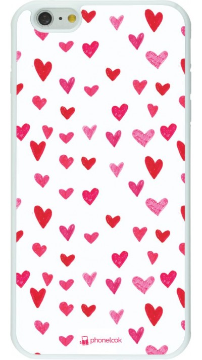 Hülle iPhone 6 Plus / 6s Plus - Silikon weiss Valentine 2022 Many pink hearts