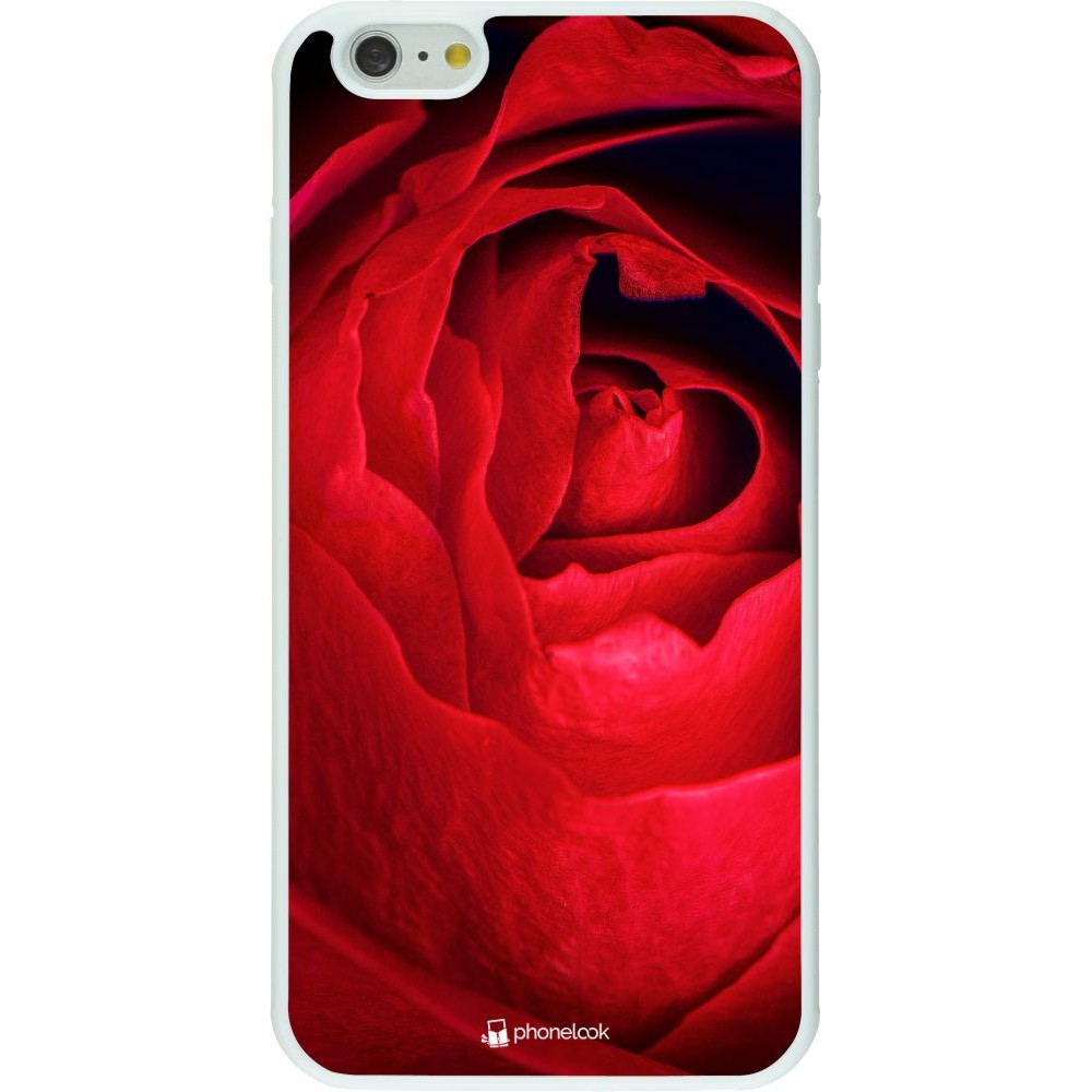 Coque iPhone 6 Plus / 6s Plus - Silicone rigide blanc Valentine 2022 Rose