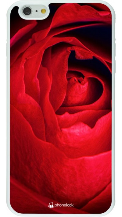 Coque iPhone 6 Plus / 6s Plus - Silicone rigide blanc Valentine 2022 Rose