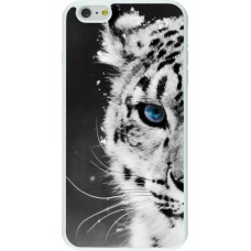 Coque iPhone 6 Plus / 6s Plus - Silicone rigide blanc White tiger blue eye