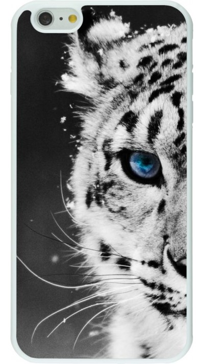 Coque iPhone 6 Plus / 6s Plus - Silicone rigide blanc White tiger blue eye