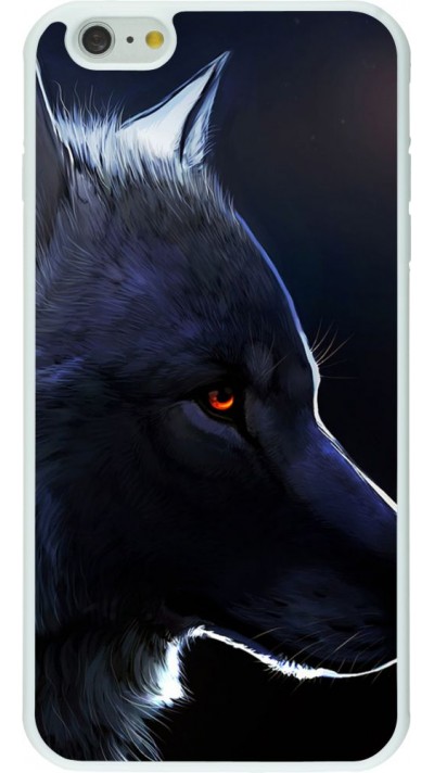 Hülle iPhone 6 Plus / 6s Plus - Silikon weiss Wolf Shape